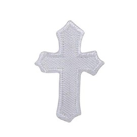 White Cross - Holy - Christian - Iron on Patch - Embroidered Applique