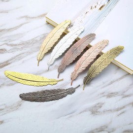 7pcs Feather Bookmarks - Assorted Vintage Metal Bookmark Set for Readers, Unique Gifts for Book Lovers, Durable and Stylish Page Holders