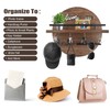 DAAIXC Key Holder for Wall Decorative,Round Wooden Key Hooks Wall