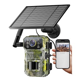 NOXOWL 4G LTE Cellular Trail Camera, 2K Live Streaming Solar Trail Cameras with Motion Sensor, Night Vision, GPS, Game Camera with 0.03s Trigger, IP66 Waterproof, Built-in 32GB Card