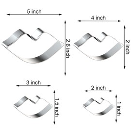 Valentines Lips Kiss Cookie Cutter Cookie Cutter Set in Assorted Sizes - 5 Inch, 4 Inch, 3 Inch, 2 Inch - 4 Piece - Stainelss Steel