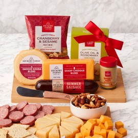 Hickory Farms Gourmet Farmhouse Meat and Cheese Board Gift Basket | Charcuterie Food | Summer Sausage | Father's Day | Mother's Day | Easter | Christmas | Holiday | Housewarming | Gourmet | Sympathy | Care Package​