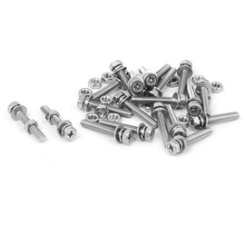 TA-VIGOR M4 x 25mm Stainless Steel Hex Head Bolts Nuts Washers Set, Silver Tone Fastener Kit for DIY, Machinery Repair Equipment Assembly 3D Printing Projects, 20 Sets
