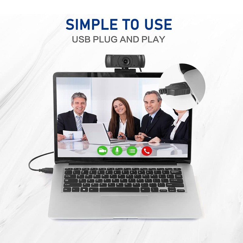 LYCANDER USB Webcam with Built-in Microphone, 720p High Definition (HD),