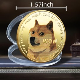Dogecoin Commemorative Coin – New Edition Gold-Plated Physical Crypto Coin, Limited Edition Collectible Doge Coin for Collectors and Gifts Doge Challenge Coin