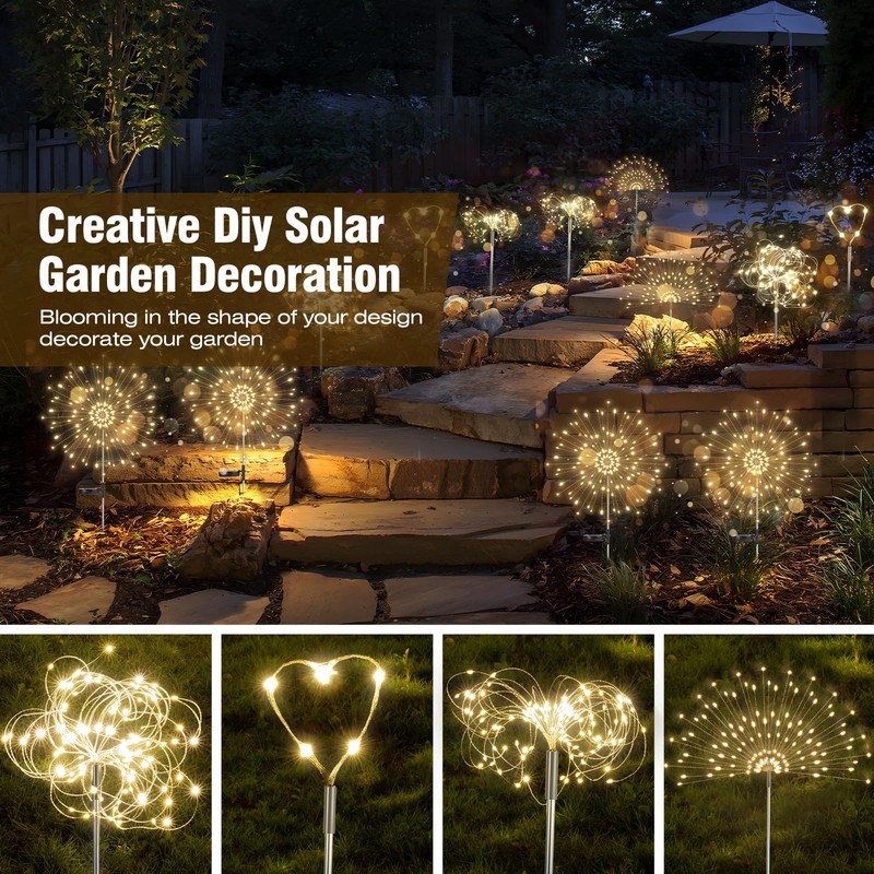 Lanthium 2 Pack Garden Decoration Solar Outdoor Light with 300