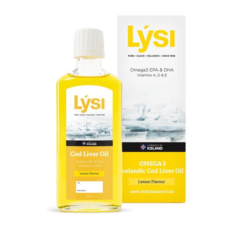 LÝSI Omega 3 Aceite de Bacalao 240 ml, Vitaminas A,
