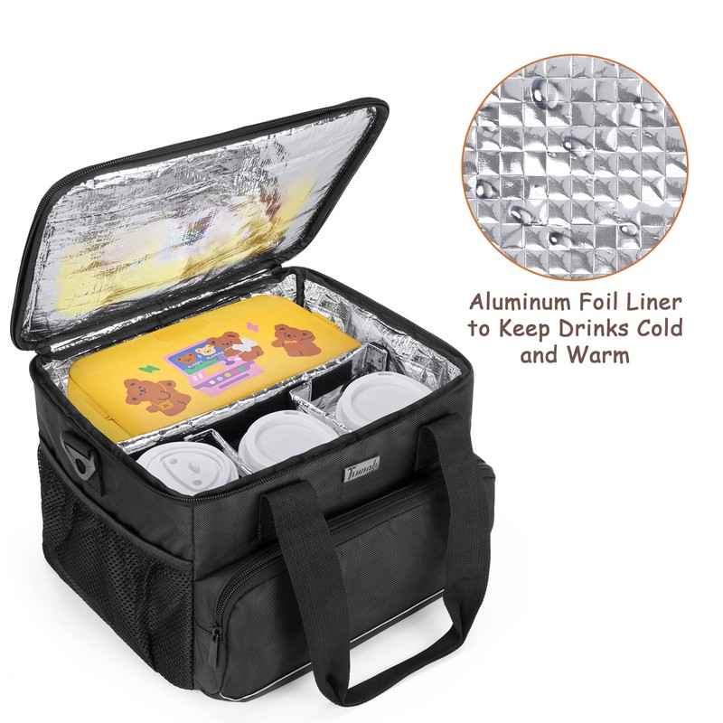 Trunab Reusable 6 Cups Drink Carrier for Delivery with Adjustable