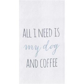 C&F Home My Dog & Coffee Embroidered Flour Sack Dishtowel Decor Decoration