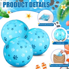 Hollowfly 12 Pack Dog Paw Themed Beach Ball for Kids 7.87" Bulk for Summer Pool and Beach Game Gifts Blue Dog Birthday Party Supplies and End of The Year Class Party Decorations Favor