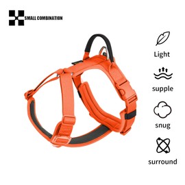 SMALL COMBINATION Dog Harness,No-pull Dog Harness,Adjustable Vest with Durable Handle,Small and medium-sized dog,Outdoor Training Walking(Orange, L)