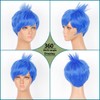 BEAUEXE Short Blue Wigs for Women Cosplay Short Layered Blue