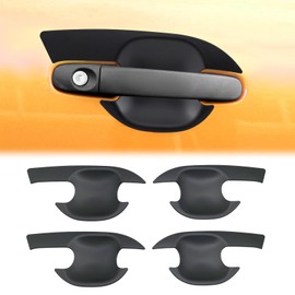 SUERAUTO4X4 Door Handle Insert Bowl Cover for Ford Everest 2015-2022 UA UAII, Car Accessories Exterior Door Handle Scratch Cup Protector Cover Guard Trim, 4PCS Matte Black