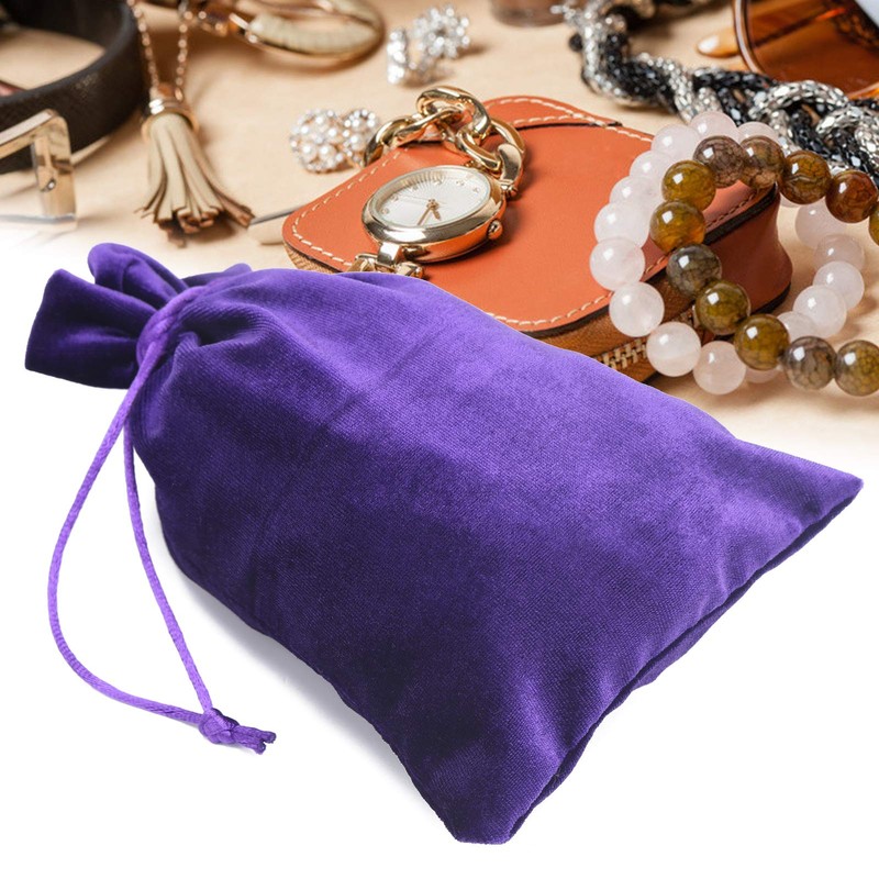 Tarot Storage Bag with Drawstring Velvet Durable Coin Bag (Purple)