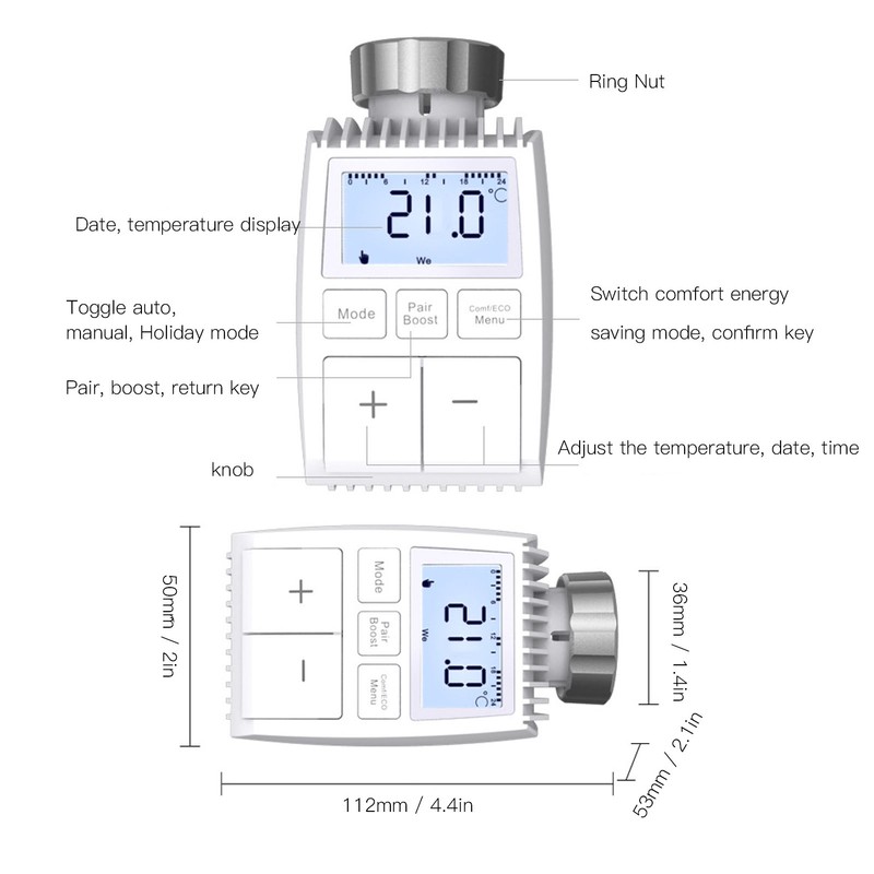 Smart Thermostat Radiator Temperature Controllable Wireless ABS Heating Valve for