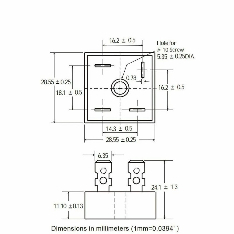 Unbranded 2pcs KBPC3510 Diode Bridge Rectifier Single Phase Metal Case