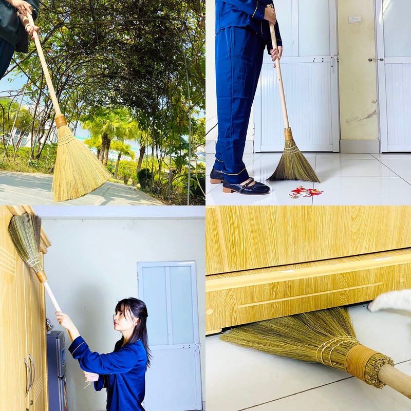 TTS Handmade Whisk Sweeping Broom - Vietnamese Straw Soft Broom