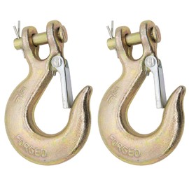 5/16 inch Clevis Slip Hook with Safety Latch, 5/16 g70 Chain Hook, 5/16 Safety Hook with Latch Forged G70 18,000 Lb Capacity for Trailer Truck Transport Tow Winch Hook Trailer