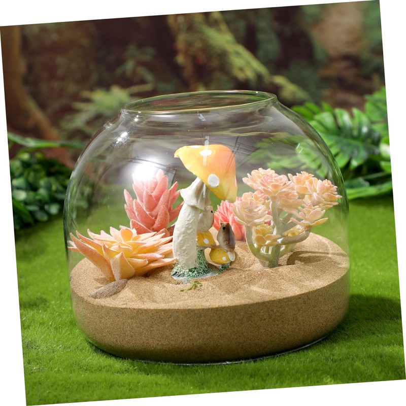 BUGUUYO Glass Terrarium Jar with Moss Terrarium Landscape Container for