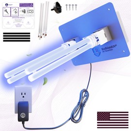 BioShieldUV® HVAC UV Light Air Purifier Whole House Dual UV UVC Light in Duct for HVAC Duct Filter, 18 Watts 4 Bulbs 110V Lamp - UVC Light for HVAC AC Air Conditioner, UV light for AC system