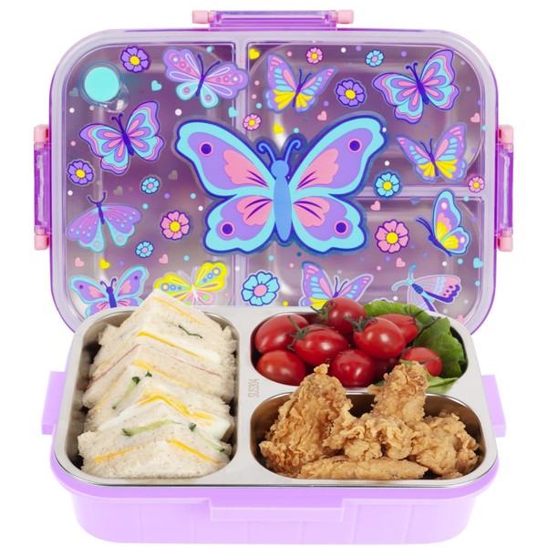 YOYTOO Stainless Steel Bento Lunch Box for Kids, 800 ml/27