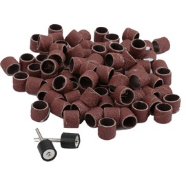 Dophee 100Pcs Sanding Drum 1/2(inch) 80 Grit Sand Bands Shank Rotary Tool Kit with 2Pcs Mandrels