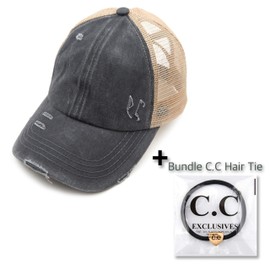 C.C Exclusives BT-780 - Gorra de béisbol de algodón desgastado y desgastado, Carbón vegetal, One Size