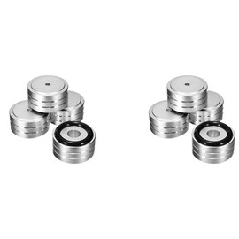 jingfei 8Pcs 40X20mm Aluminum HiFi AMP Speaker Isolation Stand Turntable Feet Pad (Silver)