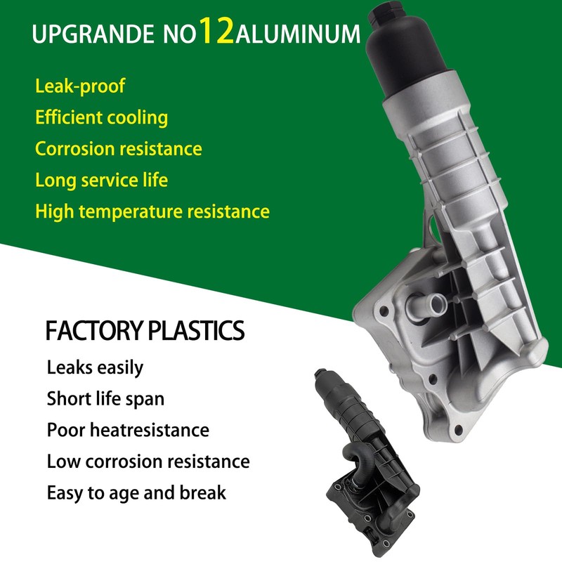 Upgrade Aluminum Engine Oil Cooler Filter Housing Compatile with Be-nz