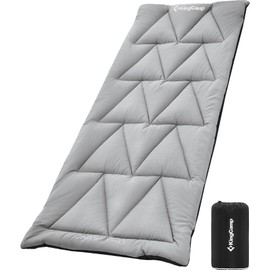 KingCamp Cot Pad for Camping, Comfortable Lightweight Mat, Puffy Soft Warm Non-Slip Cot Mattress Topper for Outdoor, Picnic, Hiking, Backpacking, Grey $ Navy (Thickened/Grey)