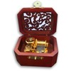 BinkeGG Brown Color Wooden Hollow Out Wind up Music Box