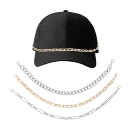 3Pcs Trucker Hats Chains Bulk, Hat Charms for Trucker Hat Decorations Hat Making Supplies, Chains for Trucker Hats Accessories Hat Chains for Women Trucker Hat Bar Supplies Jewelry Charms Bulk