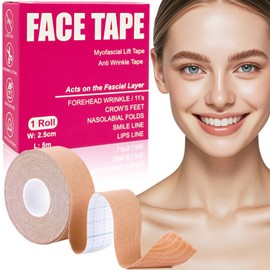 Face Tape, Facial Myofascial Lift Tape, Face Tape For Wrinkle - Overnight Facial Tape for Face Forehead 11 ’s Lines & Crow's Feet Kinesiology Tape - 2.5cm*5m