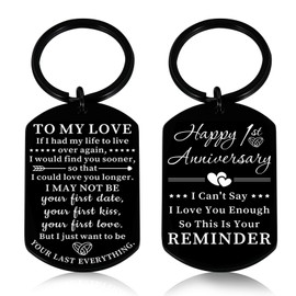 Raddimelo 1 Year Anniversary for Him, Anniversary for Couple, Keychain for Husband Wife, Wedding Gifts, Valentines Day Gifts for Boyfriend Girlfriend, Birthday Christmas Gifts Stocking Stuffers