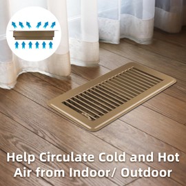 Floor Vent Covers 4'' x 10" - Metal Floor Register 4 x 10 Inch 2 Pack - Heavy Duty Walkable Vent Covers for Home Floor - Wall - Premium Finish Vent Register - Brown
