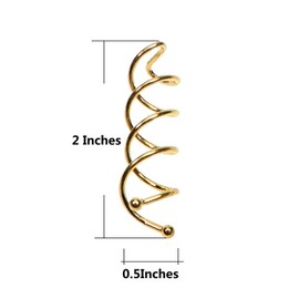 TUUXI 10pcs Spiral Bobby Pins 2 Inch Gold Metal Fast Bun Hair Accessories Spiral Hair Pins Spin Twist Screw Hair Pins for Women Hair Style DIY
