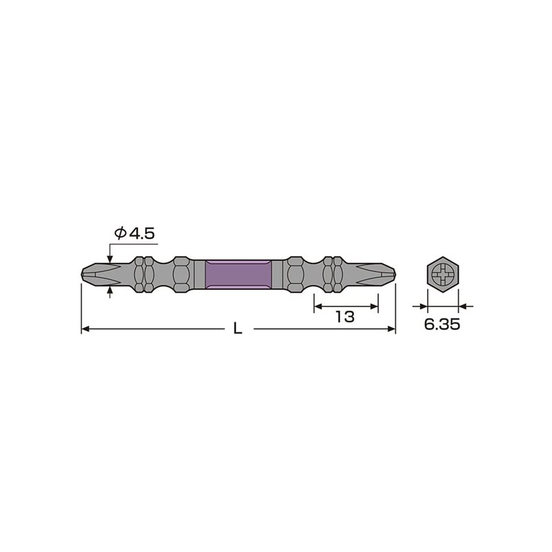 ANEX ABRS5-01 Black Ryu Toughness Bit, Double-Ended, Slim, Assorted Set,