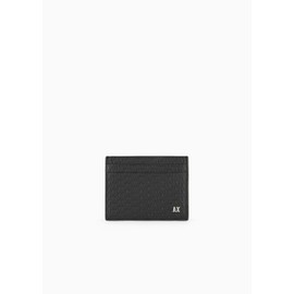 Armani Exchange Men's All Over Debossed Case Travel Accessory Envelope Card Holder, Black, black