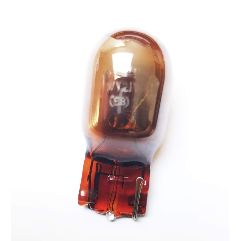 585 WY21W Chrome Amber Indicator Capless Wedge Bulbs (Twin Pack)
