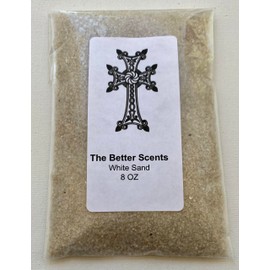 Premium White Sand High Purity Clean-Finely 1/2 Pound (8 oz) Washed and Screened Very Low dusts for Incense Burners, cauldrons, Smudge Bowls, Zen Gardens, Ceremony, Mandalas