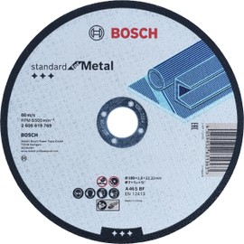Bosch Professional 1x Standard for Metal Straight Cutting Disc (for sheet metal, steel, Ø 180 x 1.6 x 22.23 mm, Accessories Angle Grinders)