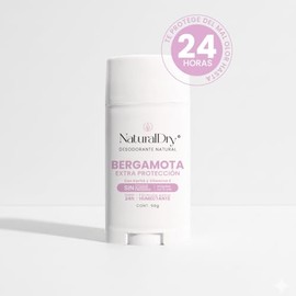 NaturalDry - Desodorante Natural en barra para Mujer - Duración de 24 horas - Ideal para axilas - Sin Aluminio - Sin Parabenos - Aroma a Bergamota (1 