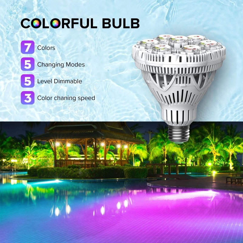 SANSI LED Pool Light 30W RGB Color Changing for Inground