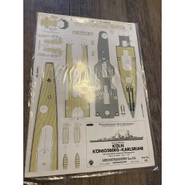 Jade Verlog Wilhelmshaven Vtg Koln Konigsberg Karlsruhe 1:250 Jade Verlag Wilhelmshaven Cut Out Paper Ship