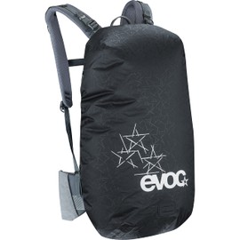EVOC RAINCOVER SLEEVE backpack rain cover for outdoor adventures, waterproof backpack protective cover (flexible size adjustment through drawstring, reflective print, size: L) Colour: Black