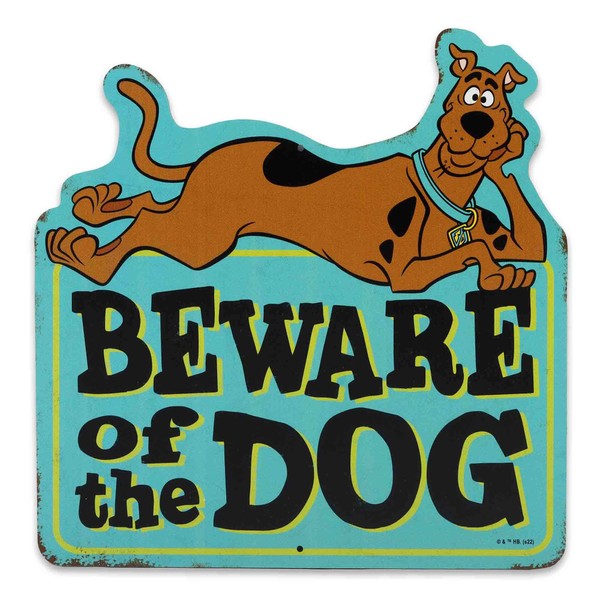 Scooby-Doo Beware of the Dog Metal Sign - Fun Scooby-Doo