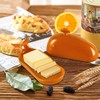 Orange Butter Holder with Lid for Modern Kitchen Decor and