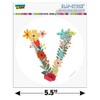 Letter V Floral Monogram Initial Automotive Car Window Locker Circle