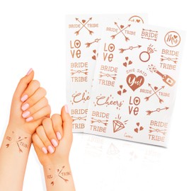 Cavore 40 JGA Tattoos in Rose Gold Metallic - Bride Tribe - Decorative Accessories for Hen Night and Wedding