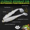 LUCKYFISHING Paddle Tail Swimbaits 16 PCS Fishing Lures Soft Plastic